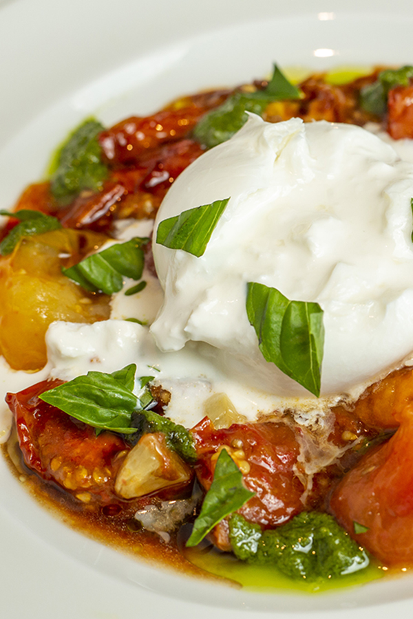 House-made Burrata served at Valentina's, Bridge Park, Dublin, Ohio