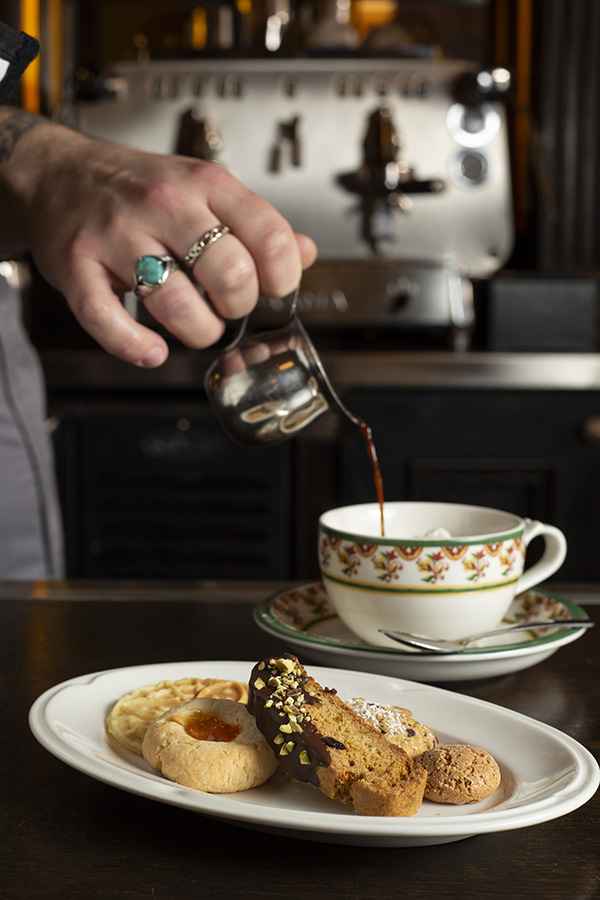 Italian cookies and affogato served at Valentina's Restaurant, Bar and Pizzeria in Bridge Park, Dublin, Ohio.