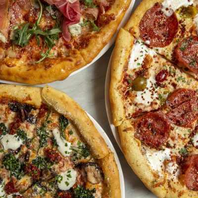 three pizzas